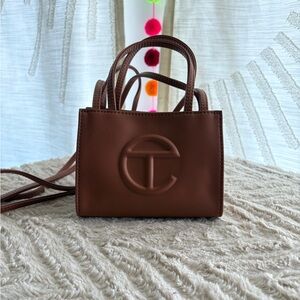 Telfar Brown Mini Bag with Embossed Logo